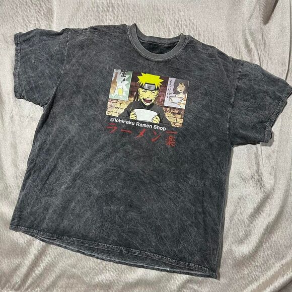 Grey Stone Wash Naruto ramen tshirt XL - Picture 1 of 5